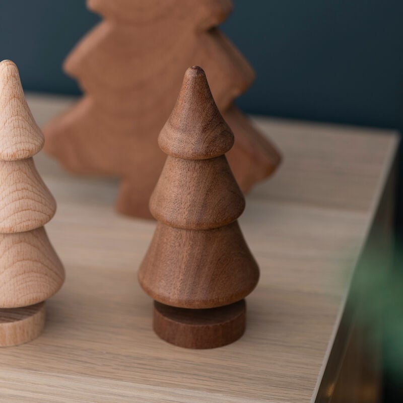 Winteria koristekuusi puinen 13,5 cm ruskea